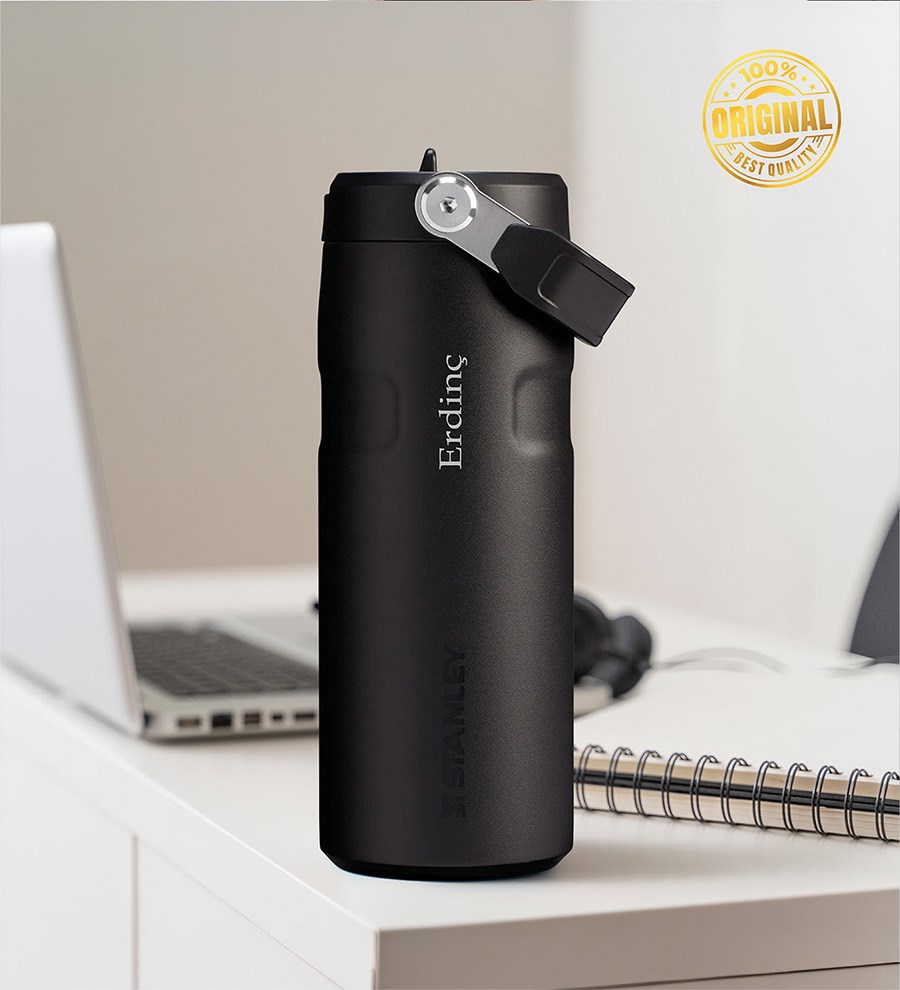 Stanley Termos Kupa Alerya Premium Filtre Kahve Çoklu Şarj Kablosu Siyah Renk Powerbank Hediye Seti