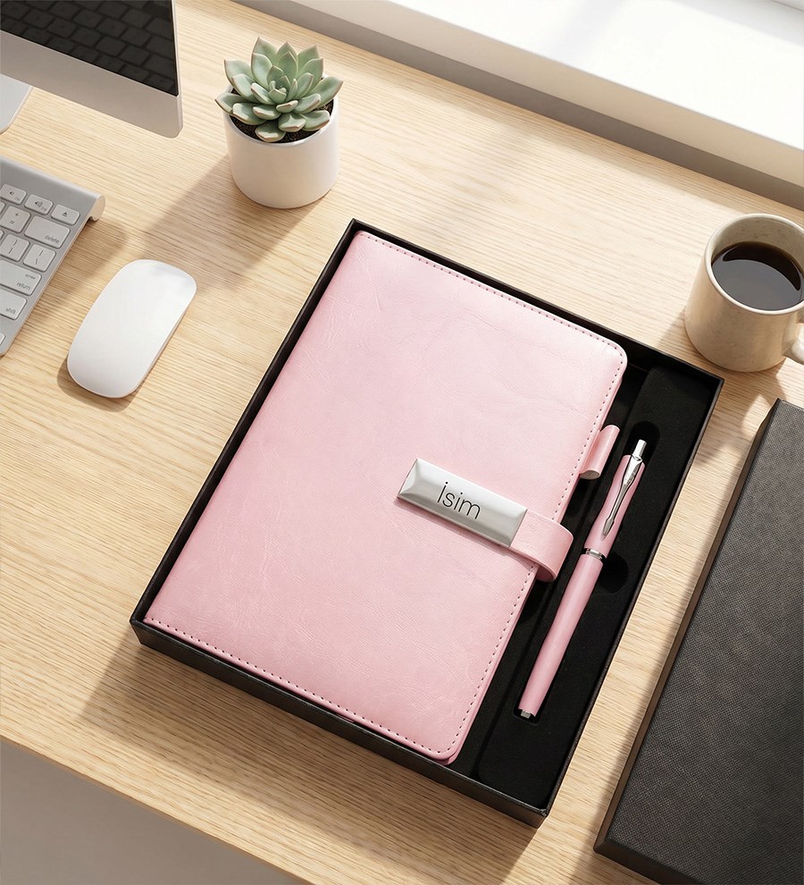 Defter Kalem Seti Kız Saksı Mum Fular Oda Kokusu Hediye Seti