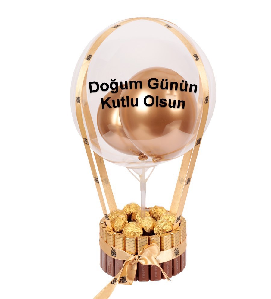 Merci Kaplı Balonlu Ferrero Gold Fındıklı Çikolata