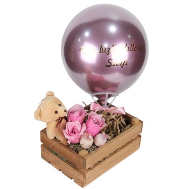 Pembe Gül Balon Kasası Kişiye Özel