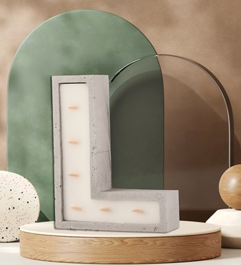 %100 Doğal Soya Wax Kişiye özel Büyük L Harfi Mum – Sandal wood