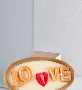 Doğal Soya Wax Dekoratif Saksıda Love Kalpli Mum