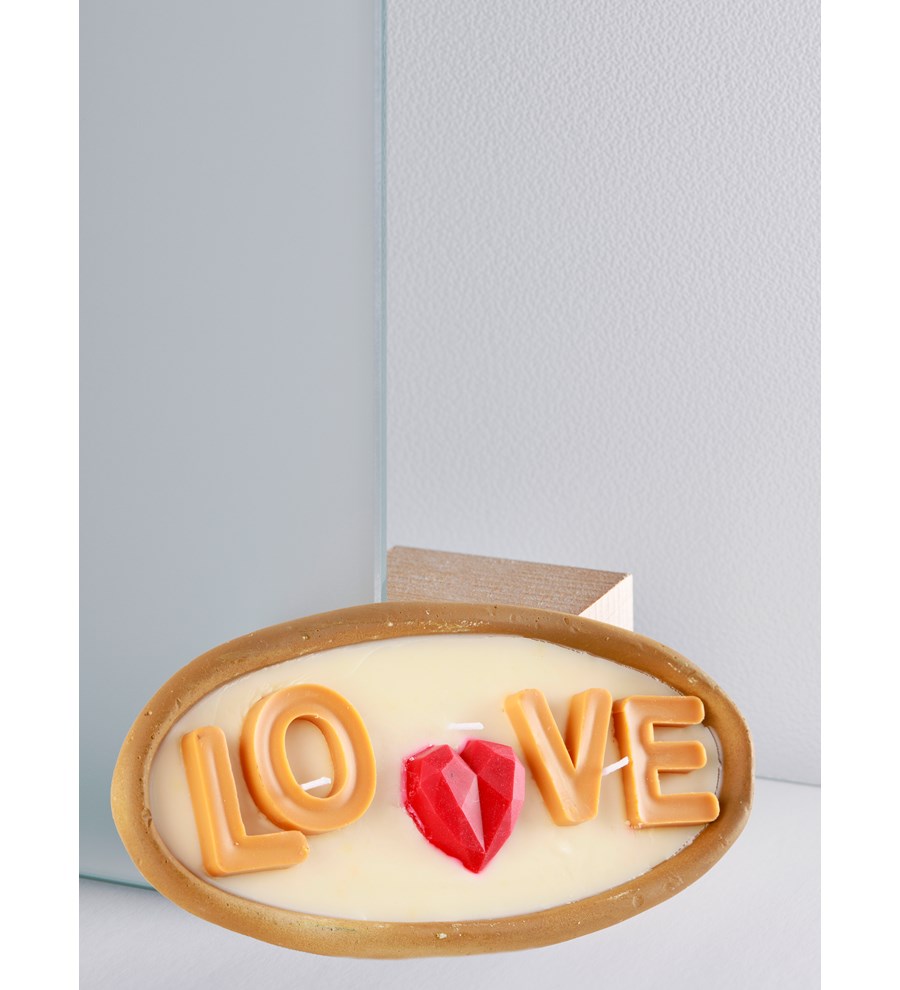 Doğal Soya Wax Dekoratif Saksıda Love Kalpli Mum