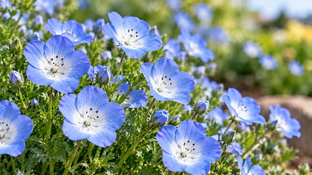 Mavi Boncuk Çiçeği (Nemophila, baby blue eyes)