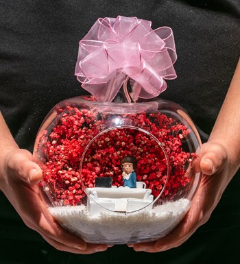 Teraryum Yeni İşinde Başarılar - Pembe - Kumral Mavi Elbiseli
