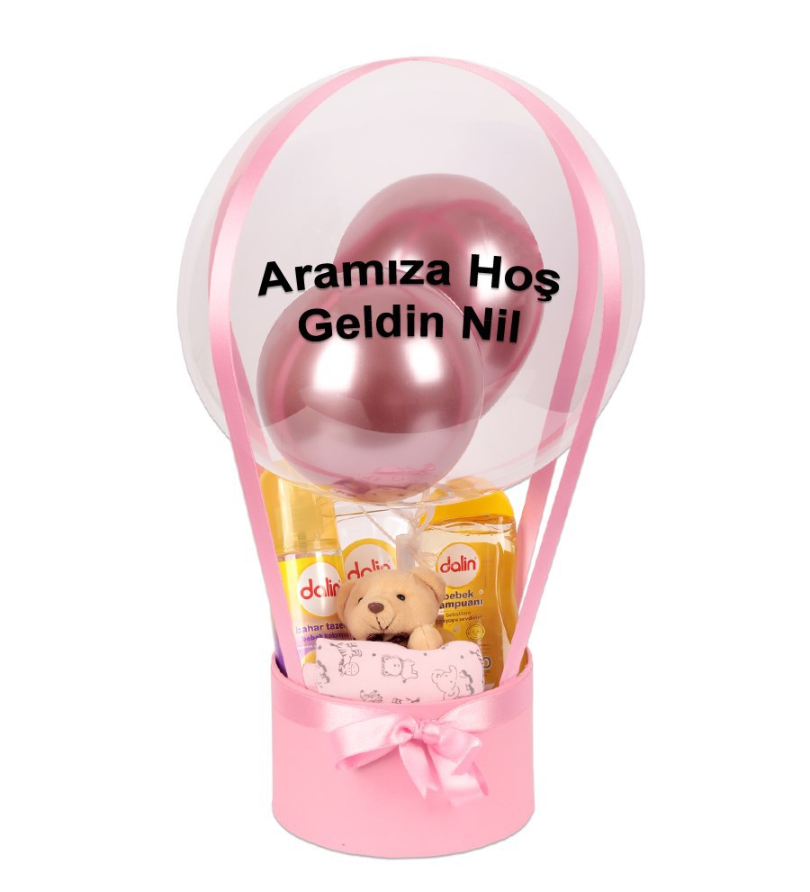 Balonlu Yeni Bebek Kutusu Pembe
