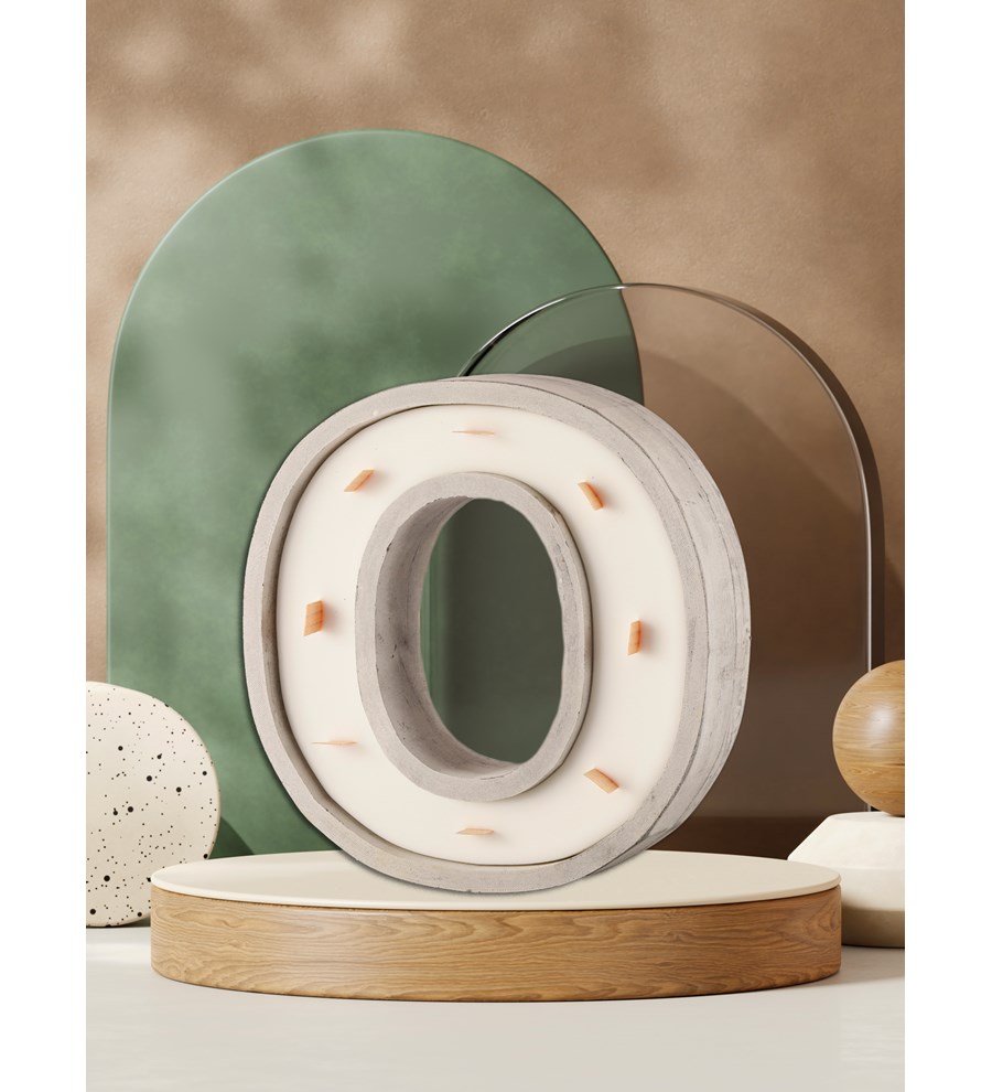 %100 Doğal Soya Wax Kişiye özel Büyük O Harfi Mum – Sandal wood