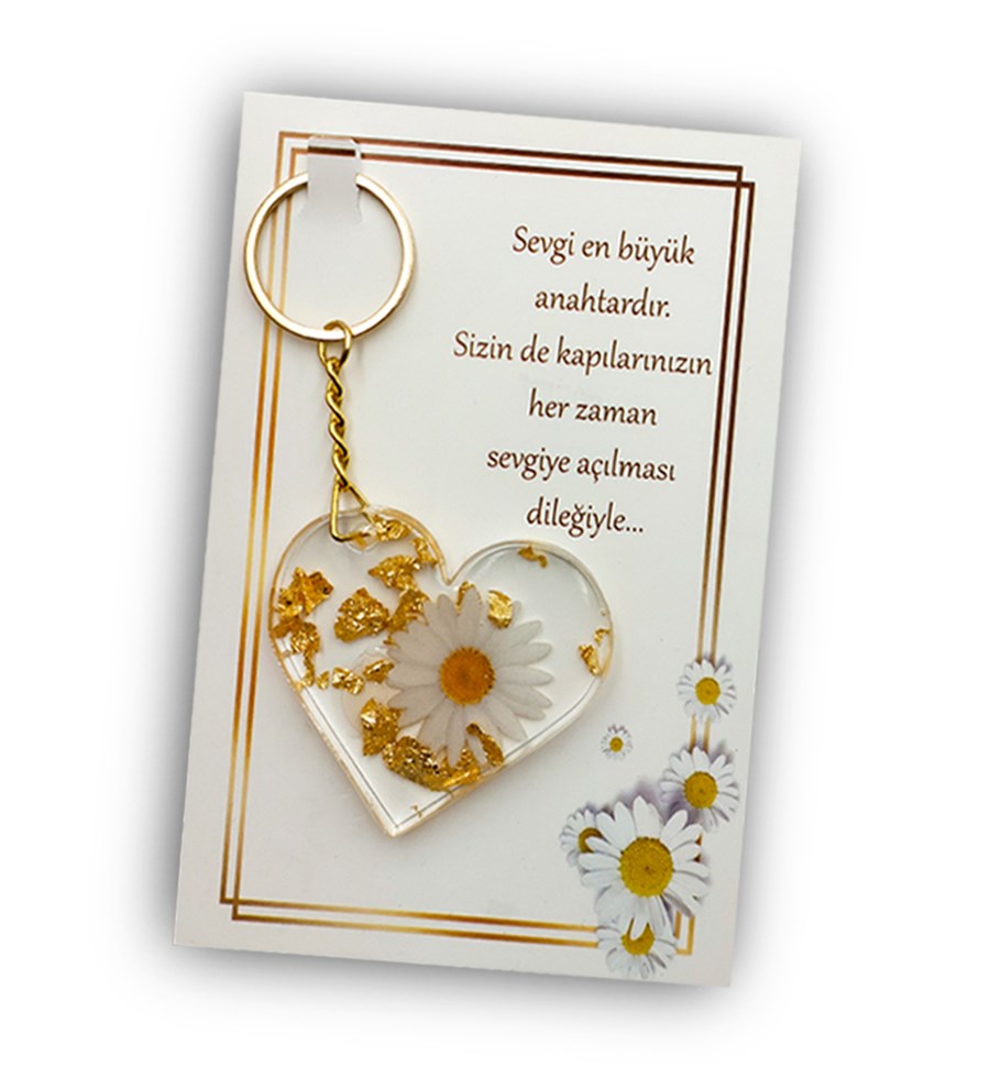 Kasa İçerisinde Kişiye Özel Beyaz Kupa & Atlı Karınca Müzik Kutusu & Papatya Anahtarlık Hediye Seti