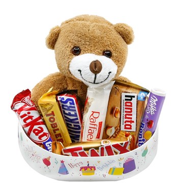 Peluş&Çikolatalı Happy Birthday Kutu (Peluş Seçenekli)
