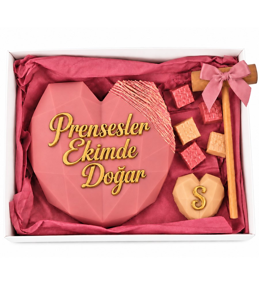 Pembe Kalp Pinyata Çikolata Büyük Kutu