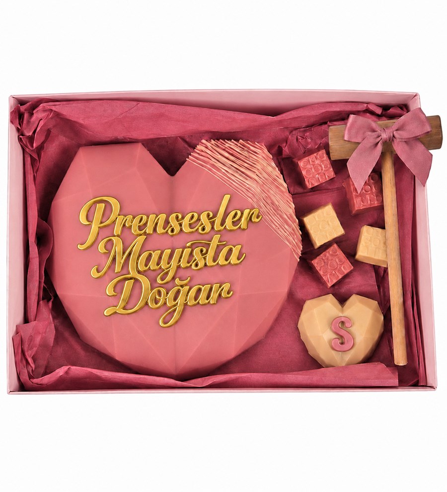 Pembe Kalp Pinyata Çikolata Büyük Kutu