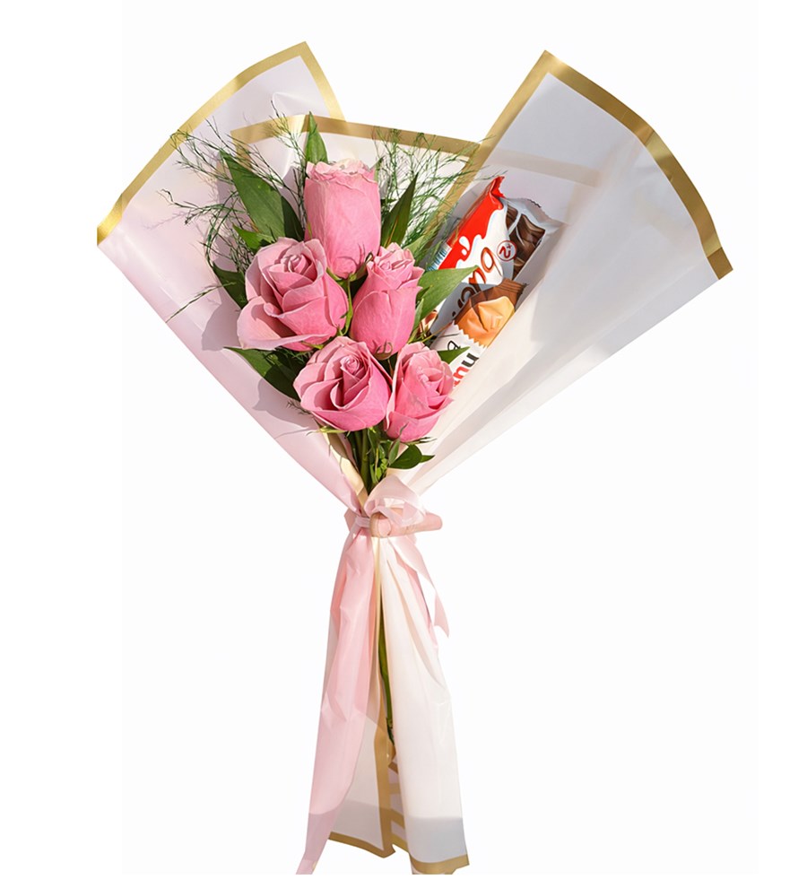 Pembe Gül Çikolata Buketi