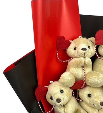 Lilyana Flowers - Kalpli Balon Temalı Kahverengi Ayıcık Buketi