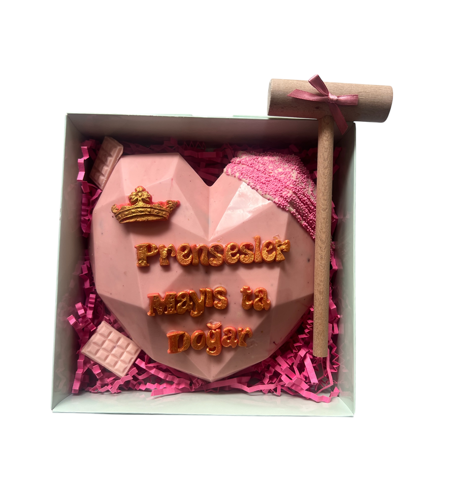 Prenseslere Özel Kırmalı Pinyata Çikolata (Pembe)