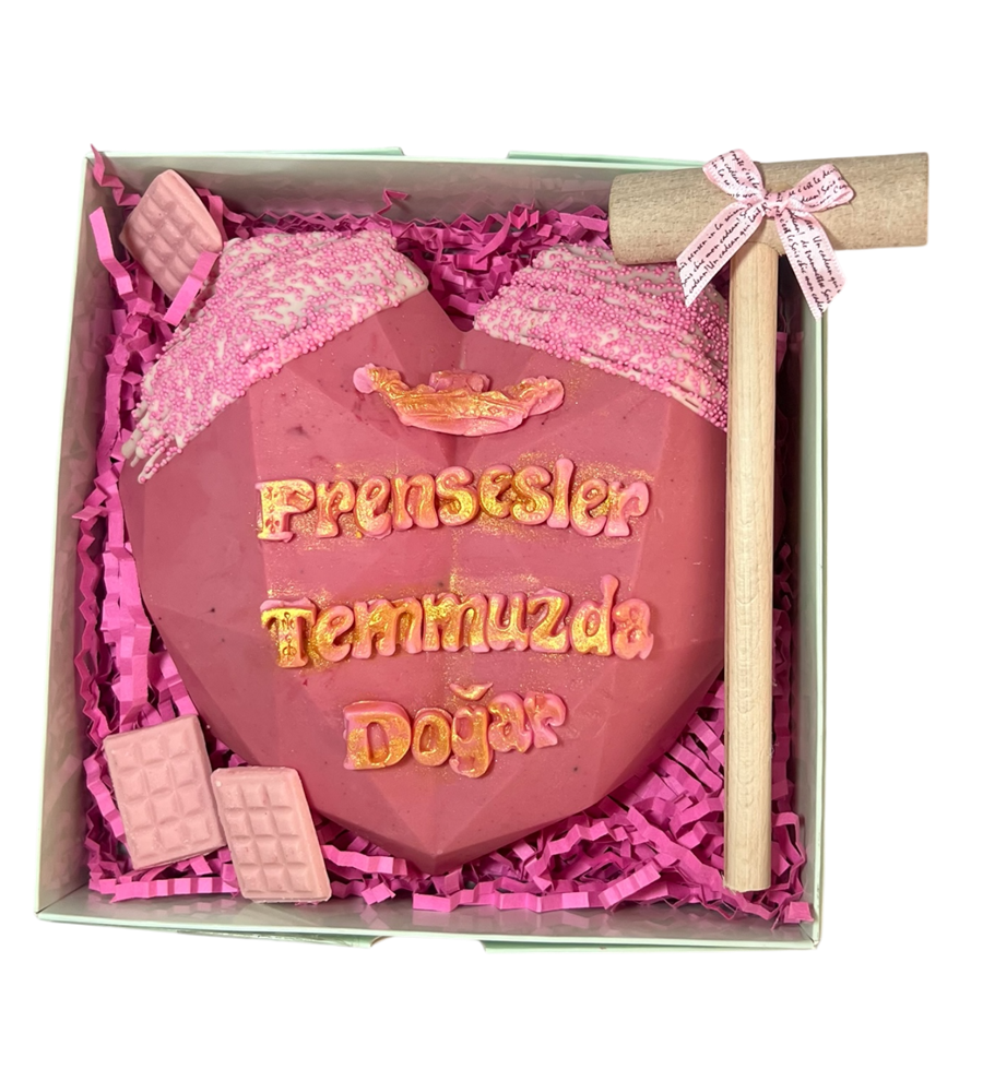 Prenseslere Özel Kırmalı Pinyata Çikolata (Pembe)