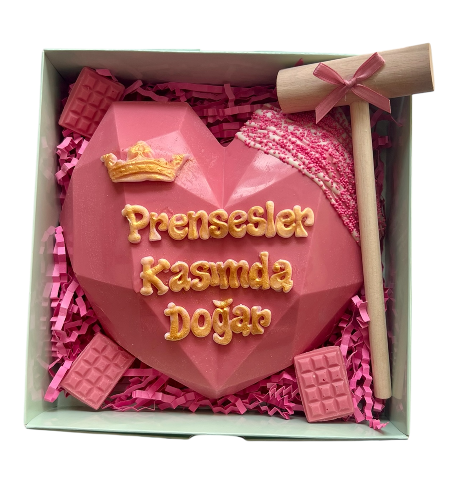 Prenseslere Özel Kırmalı Pinyata Çikolata (Pembe)