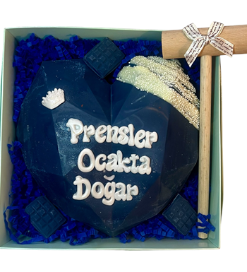 Lilyana Flowers - Prenslere Özel Kırmalı Pinyata Çikolata (Lacivert)
