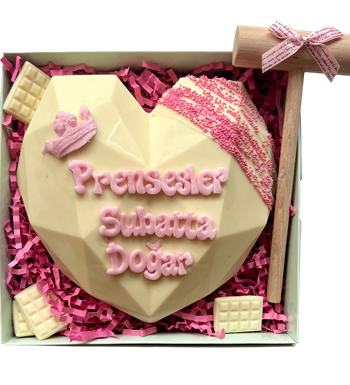 Lilyana Flowers - Prenseslere Özel Kırmalı Pinyata Çikolata (Beyaz)