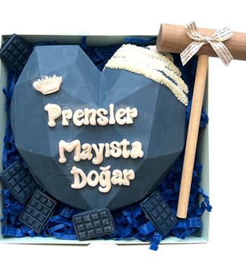 Lilyana Flowers - Prenslere Özel Kırmalı Pinyata Çikolata (Lacivert)