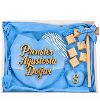 Lilyana Flowers - Mavi Kalp Pinyata Çikolata Büyük Kutu
