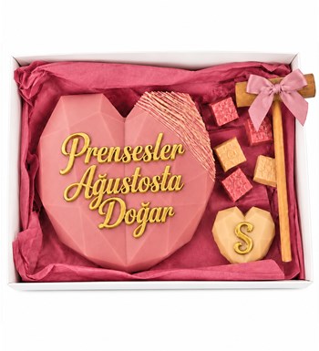 Lilyana Flowers - Pembe Kalp Pinyata Çikolata Büyük Kutu