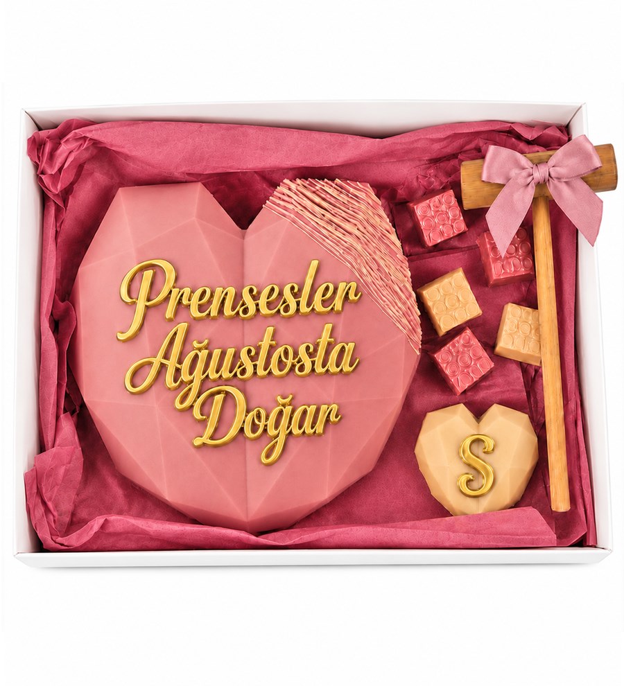 Pembe Kalp Pinyata Çikolata Büyük Kutu