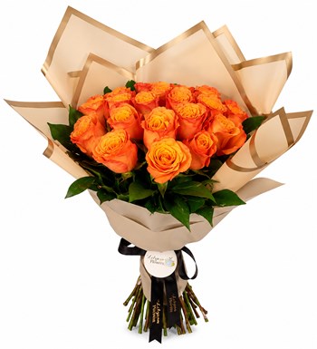 Lilyana Flowers - Premium Turuncu Gül Buketi