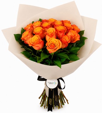 Lilyana Flowers - Premium Turuncu Gül Buketi