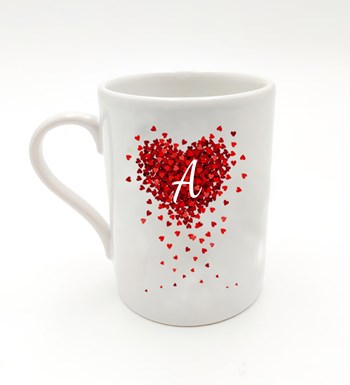 Lilyana Flowers - Kişiye Özel Beyaz Kupa & Bubble Mum & Kalp Detaylı Kar Küresi