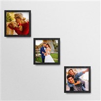 14x14 Fotoğraflı Yapışan Siyah Çerçeve Seti - 3'lü