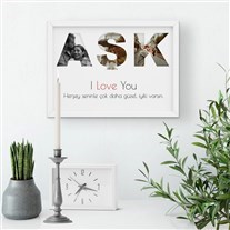 20x30 Yapışan Çerçeveli Aşk Tasarımlı Fotoğraf Baskısı