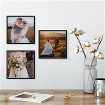 20x20 Fotoğraflı Yapışan Siyah Çerçeve Seti - 3'lü