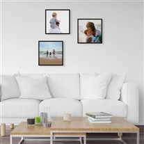 20x20 Fotoğraflı Yapışan Siyah Çerçeve Seti - 3'lü