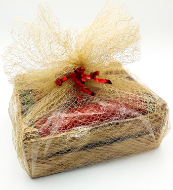 Kasa İçerisinde Çam Ağacı & Kişiye Özel Beyaz Defter & Kalem Hediye Seti