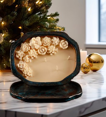 Doğal Soya Wax Art of Seramik Serisi Sukulent Tasarım Mum