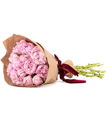 Natural 15'li Pembe Şakayık Buketi