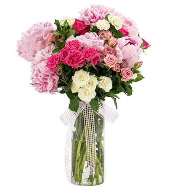 You are My Flower - Şakayık ve Mix Mini Gül Tasarım