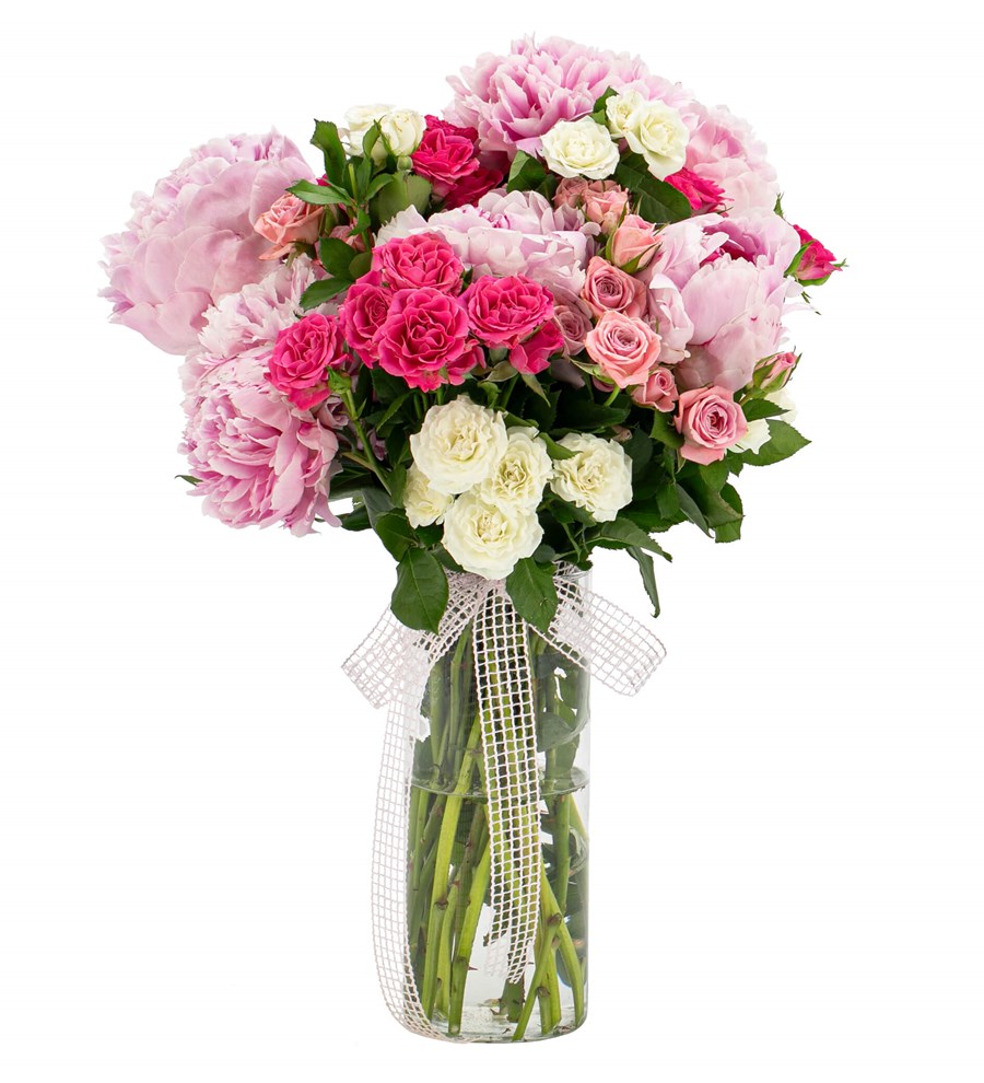You are My Flower - Şakayık ve Mix Mini Gül Tasarım