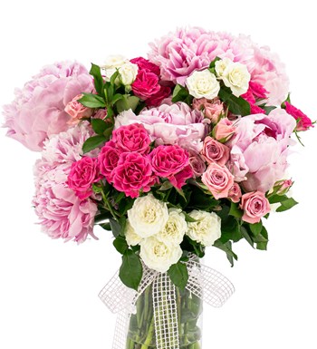 You are My Flower - Şakayık ve Mix Mini Gül Tasarım