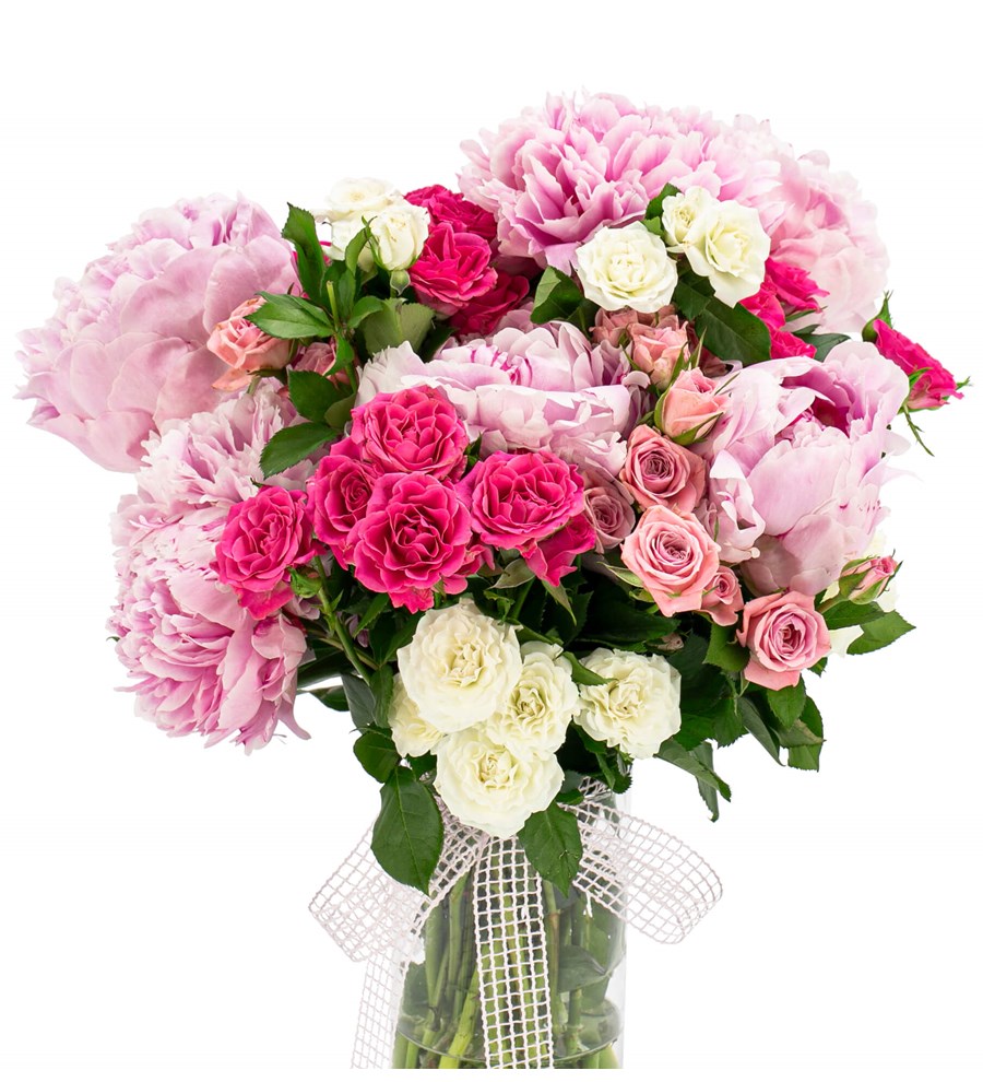 You are My Flower - Şakayık ve Mix Mini Gül Tasarım