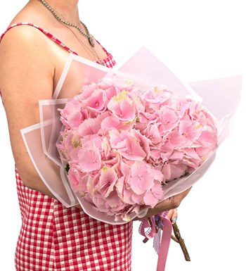 Pembe 3 Dal Ortanca Buketi