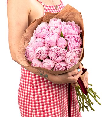 Natural 15'li Pembe Şakayık Buketi