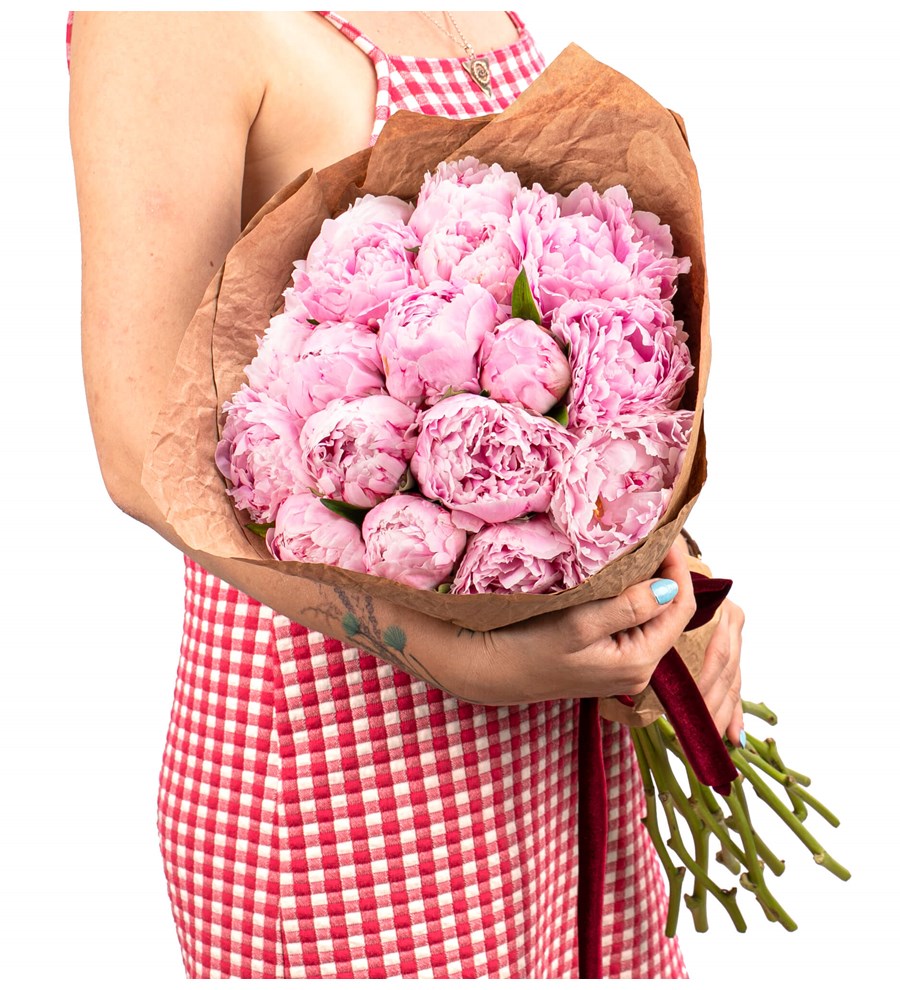 Natural 15'li Pembe Şakayık Buketi