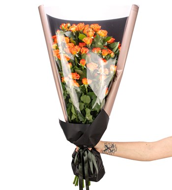 Premium - Turuncu Mini Gül Buketi