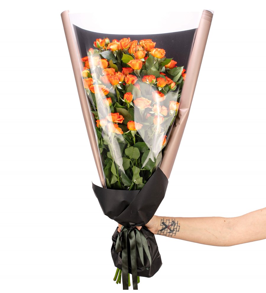 Premium - Turuncu Mini Gül Buketi