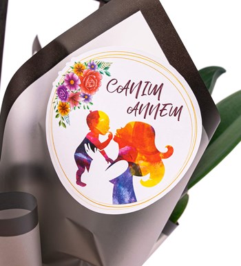 Canım Annem Baskılı Mavi Orkide Tasarım