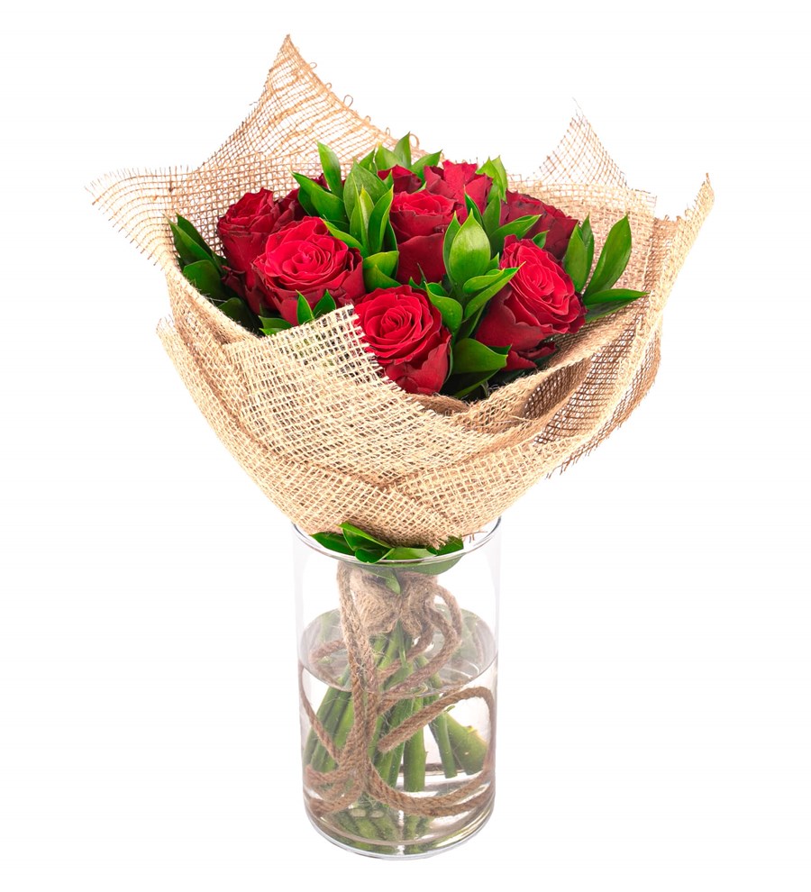 You are My Flower 9'lu Kırmızı Gül Tasarım