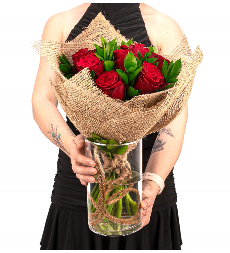 You are My Flower 9'lu Kırmızı Gül Tasarım