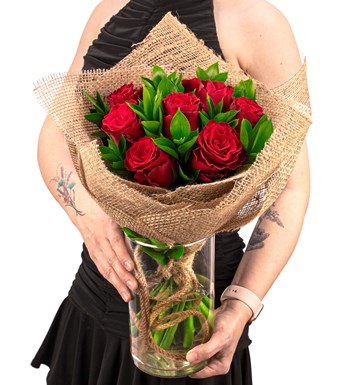 You are My Flower 9'lu Kırmızı Gül Tasarım