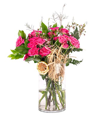 You are My Flower Fuşya Pembe Mini Gül Tasarım